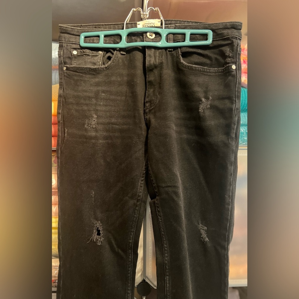 Zara Black Distressed Jeans